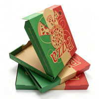 Boîte à pizza en carton ondulé Kraft, adaptée aux aliments, jetable, pour emporter, emballage pour pizza, gâteau, dessert, restaurant, entreprise, emballage