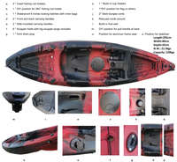 Canoë-kayak de pêche à siège unique de 10 pieds rotomoulé bon marché avec siège en aluminium