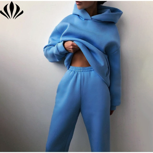 Sweats à Capuche Personnalisés avec Logo pour <span class=keywords><strong>Femme</strong></span>, Pulls Amples Brodés en Coton, Sweatshirts Oversize Indispensables Tissés - Product Image 2