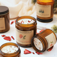 Livraison directe faite à la main aromathérapie cire de soja bougie bouteille brune parfum aide au sommeil encens pour la maison chambre vacances boîte-cadeau