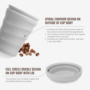 Taza de café de silicona <span class=keywords><strong>apta</strong></span> para lavavajillas y microondas, tazas de café reutilizables portátiles de 12 oz - Product Image 5