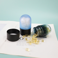 Bouteille en verre vide à large ouverture en forme de capsule, hermétique, pour 60 comprimés, conteneur de stockage, pot dôme 120 ml