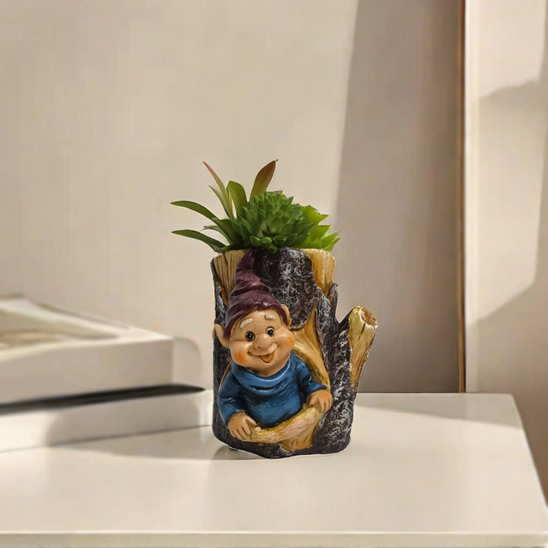 Maceta enana de tocón de árbol