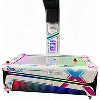 Table de hockey sur air commerciale avec écran de projection surélevé, fonctionnement à monnayeur, éclairage LED et garantie d'un an