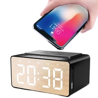 BT508 Draagbare Mini Wekker met BT5.3 Speaker Volbereik Audio Eénkleurige LED-lamp Draadloos Opladen