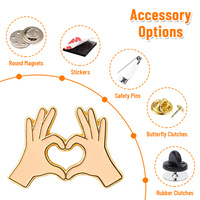 Broches en émail personnalisées avec gestes de la main, autocollants pour téléphone, symboles de langage des signes, badges, décalcomanies, broches en métal de dessin animé, cadeau, directement de l'usine