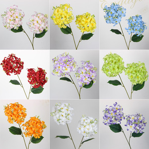 Bouquet de fleurs d'hortensia artificielles, branche unique, fleurs en soie plastique pour la décoration de la maison et des mariages, style Instagram Forêt Française - Product Image 4
