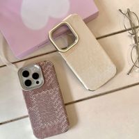Coque de téléphone antichoc en TPU à motif écossais rétro en denim avec cadre métallique pour appareil photo pour iPhone 17 16 15 Pro Max – Vente en gros