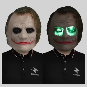 Máscara de Halloween para Adultos, Terrorífica, con Luz, Material PU, para el Día de los Inocentes, Cosplay, Blanca, Venta al Por Mayor - Product Image 1