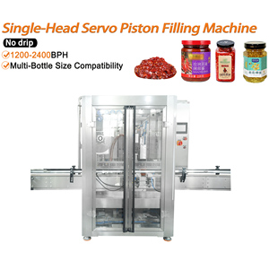 Machine de remplissage automatique à piston servo à tête unique pour ketchup, confiture, miel, sauce chili - Product Image 1