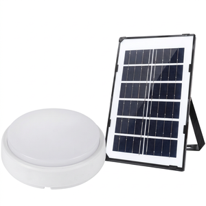 Solar LED <b>Ceiling</b> <b>Light</b> Remote Control DC5V-6V 50W Diameter 17cm Solar Panel Charging PP Material 3600mAh 3W Solar Panel - Product Image 1