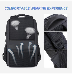 Sac à dos d'affaires pour homme personnalisé de 15,6 pouces avec logo personnalisé, imperméable, en Oxford et en PU, sac à dos pour ordinateur portable de voyage - Product Image 3
