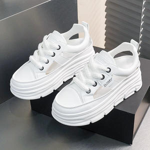 W3607 Mocassins d'été pour femmes, nouvelles chaussures à plateforme ajourées, sandales décontractées polyvalentes et tendance, respirantes à semelle épaisse - Product Image 1