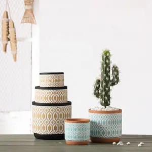 Fournitures de jardin intérieur extérieur petite fleur succulente Pots de plantes vertes blanc mat grands pots <span class=keywords><strong>en</strong></span> <span class=keywords><strong>terre</strong></span> <span class=keywords><strong>cuite</strong></span> planteur - Product Image 1