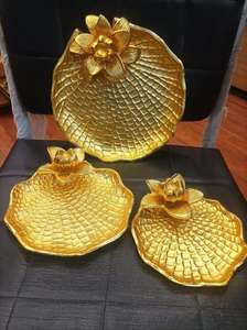 Ensemble de 5 pièces de style moderne Diya Deepak articles de décoration en métal de qualité pour l'exportation décoration de mariage super traditionnelle Diya - Product Image 6