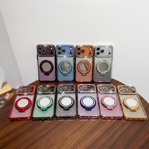เคสโทรศัพท์ iPhone 17 air รุ่นปี 2026 ดีไซน์ใหม่ พร้อมขาตั้งแม่เหล็กเคลือบไฟฟ้า ประดับกลิตเตอร์เพชร TPU สำหรับ iPhone 18 Pro Max - Product Image 1
