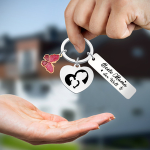 Custom "Beste Mama der Welt" Heart <b>Keychain</b> with Butterfly Charm, <b>Personalized</b> Stainless Steel Mother's Day Gift Keyring for Mom - Product Image 6