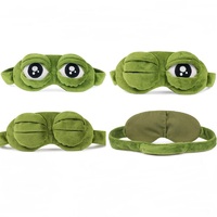 Masque pour les yeux amusant en forme de grenouille verte pour adultes et enfants, masque de sommeil amusant pour les yeux en forme de grenouille avec les yeux ouverts et fermés