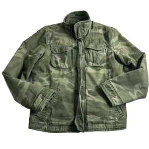 Mens Camo tactical Jacket Green Heavy Lined Utility tactical Coat Warm outdoor adventure jacket