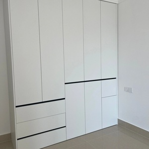 High Quality Portable Adjustable Solid <b>Wood</b> Bedroom Furniture Walk-In Closet <b>Wardrobe</b> Open Shelving LED Lighting Design Villa - Product Image 5