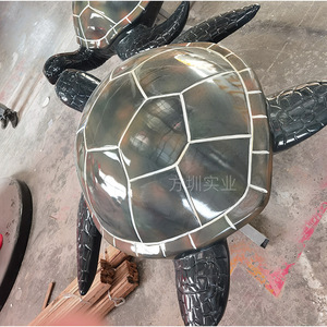 Sculpture de tortue en fibre de verre pour décoration extérieure de jardin, statue animale artificielle résistante aux intempéries, ornement autoportant - Product Image 4