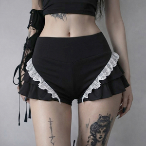 Shorts de moda transfronterizos con encaje, cintura baja, volantes multicapa, pantalones cortos ajustados únicos para mujer, estilo Hot Girl - Product Image 1