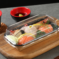 Vente en gros de plateaux à sushi en papier kraft jetables de qualité alimentaire Samma, résistants, avec couvercle, pour la vente à emporter