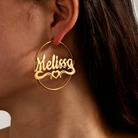 Collar con Nombre Personalizado en 3D, Chapado en Oro de 18K y Plata, Dos Tonos Metálicos, Más Vendido, Pulsera y Pendientes con Iniciales