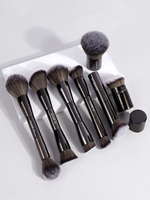 MAANGE Ensemble de 7 pinceaux de maquillage de haute qualité Ensemble de pinceaux de beauté professionnels naturels personnalisés avec sac de pinceaux Ensemble de pinceaux de maquillage