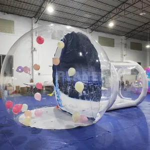 3/4M Raksasa Yang Anak-anak Manusia Ukuran Blow Up Inflatable Snowglobes Inflatable Natal Salju Dunia dengan Meniup Salju Balon