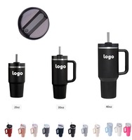 Vaso Térmico Ecológico Sin Marca Mini Vaso Personalizado con Logo Aislado de Acero Inoxidable de 40oz y 30oz con Asa y Tapa con Popote Estilo Stanley