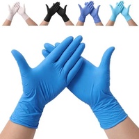 100 pièces/boîte Gants en nitrile jetables sans latex ni poudre pour examen dentaire, certifiés CE, résistants aux perforations, pour les soins infirmiers, les laboratoires médicaux