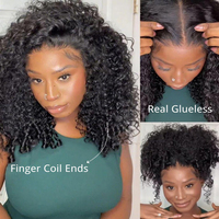 Perruque Lace Front 13x4 sans colle, en cheveux humains, bouclée birmane, pré-épilée, pré-coupée, HD, ondulations profondes, marron clair, de l'oreille à l'oreille