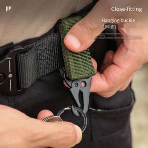 Cinta de nailon QY <span class=keywords><strong>con</strong></span> gancho de escalada, 0.5mm de grosor, accesorios tácticos para exteriores, montañismo, <span class=keywords><strong>cadena</strong></span>, llavero, accesorios para colgar en el cinturón - Product Image 5