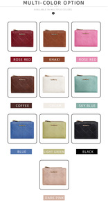 Elegante <span class=keywords><strong>portafoglio</strong></span> sottile per le donne della ragazza Bifold cerniera portamonete con porta carte e ID/finestra fotografica in pelle - Product Image 6