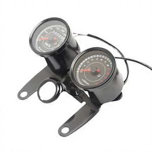 Ensemble rétro pour tableau de bord de moto, tachymètre électronique, compteur de vitesse 0-140 km/h, support avant en métal noir - Product Image 5