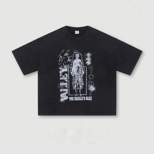 Camiseta Oversize de Corte Cuadrado para Hombre, Estilo Urbano, Algodón, Estampado Gráfico, Envío Directo - Product Image 4