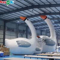 Modèle géant de canard gonflable blanc hermétique pour la décoration de la ferme, animal de dessin animé amusant pour la publicité