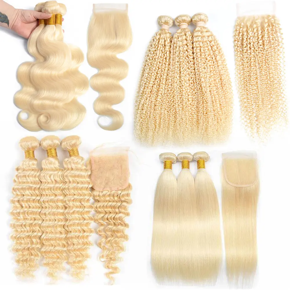 Malaysian Hair Blond Bundles And Closure Transparent 613 7*7 Swiss Hd Lace Closure 613 4*4 5X5 Hd Lace 613 Closure Preplucked