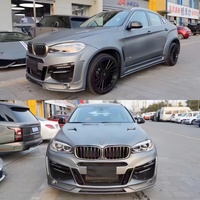 Kit carrosserie large style LM pour BMW X6 F16 2015-2019, comprenant pare-chocs avant, jupes latérales, garde-boue, pare-chocs arrière, capot en fibre de carbone et aileron.