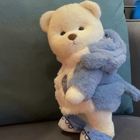 Jouets en peluche en coton PP en gros et personnalisés : ours en peluche déguisés en requin, poupées créatives et figurines de style féminin