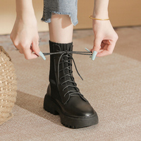Bottines à plateforme en tricot pour femmes, vente en gros directe d'usine, bottes d'hiver pour femmes, bottes de créateur pour femmes