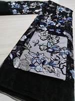 Tissu brodé en dentelle à paillettes pour femmes, étoffe de luxe de Haute qualité, Couture, tendance motif Floral coloré