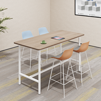 Table haute blanche minimaliste moderne pour réunions et discussions temporaires au bureau, bureau et chaises à pieds hauts pour le bureau