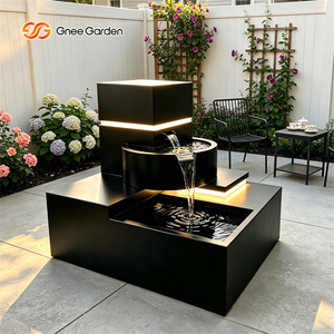 Indoor <b>Tabletop</b> Cascading <b>Fountain</b> Galvanized Steel LED Lighted High Quality <b>Wholesale</b> - Product Image 4
