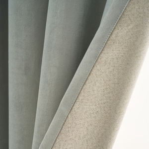 Factory Sale GRS Certified 100% Polyester <b>Blackout</b> <b>Curtain</b> Snow <b>Velvet</b> with Star Linen Fabric Woven in Plain Style - Product Image 4