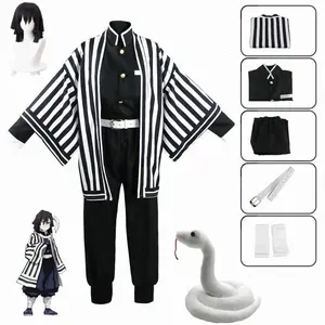 Disfraz de <span class=keywords><strong>Cosplay</strong></span> de Anime Kimetsu No Yaiba <span class=keywords><strong>Iguro</strong></span> Obanai con Kimono, Uniforme y Peluca para Fiesta de Halloween - Product Image 1