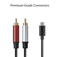Câble audio stéréo USB Type C vers 2 RCA Yinyu DC005K, blindé OFC, faible bruit, pour smartphone, tablette, amplificateur, système de haut-parleurs