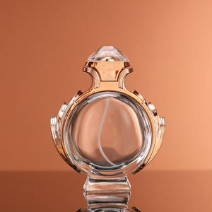 Botella de <span class=keywords><strong>Perfume</strong></span> Redonda de Vidrio Transparente de 100 ml, Marco Chapado en Oro Rosa, Atomizador de Fragancia Recargable para Venta al por Mayor, Empaque Personalizado - Product Image 4
