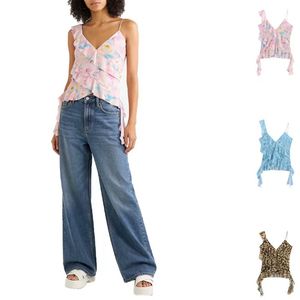 Floral Silk <b>Mesh</b> Asymmetric <b>Top</b>-New Fashion Casual Simple Temperament Woven Layered Decorative Print for Summer - Product Image 1